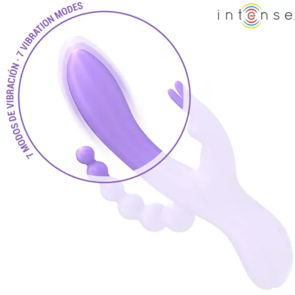 MIKO - Vibrador triple rabbit & estimulador anal morado - Imagen 5