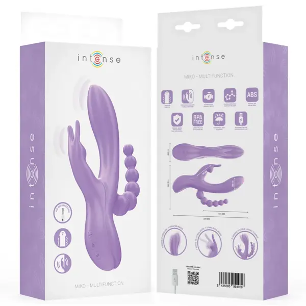 MIKO - Vibrador triple rabbit & estimulador anal morado - Imagen 8