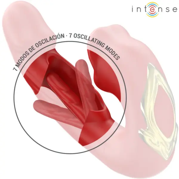 INTENSE - Nathy vibrador doble con boca estimuladora multifunción rojo - Imagen 4