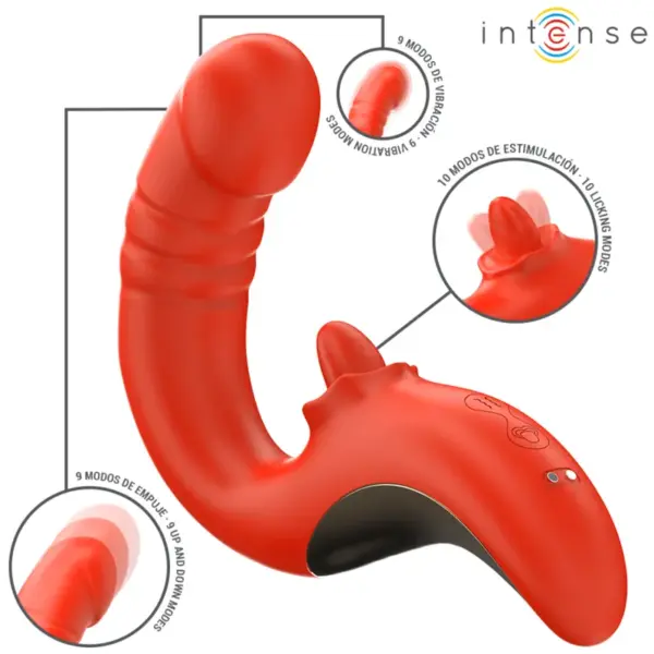 INTENSE - Vibrador y Estimulador en Forma de U Rojo Paulina - Imagen 2