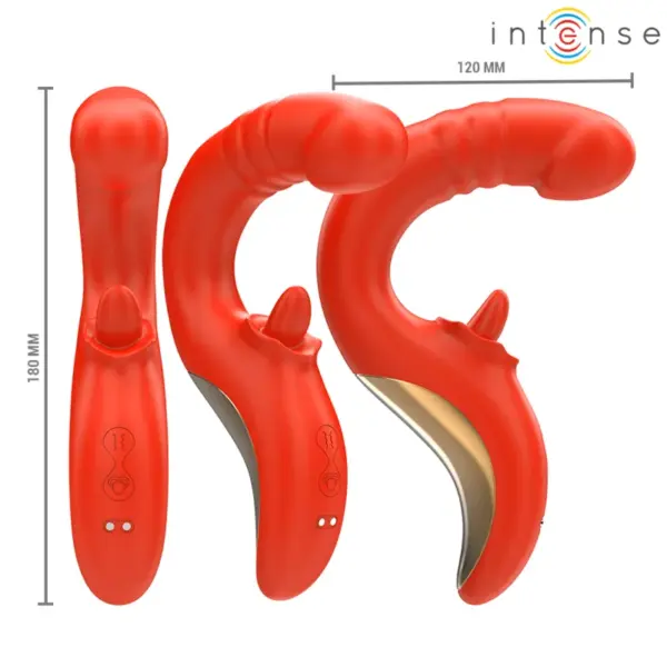 INTENSE - Vibrador y Estimulador en Forma de U Rojo Paulina - Imagen 4