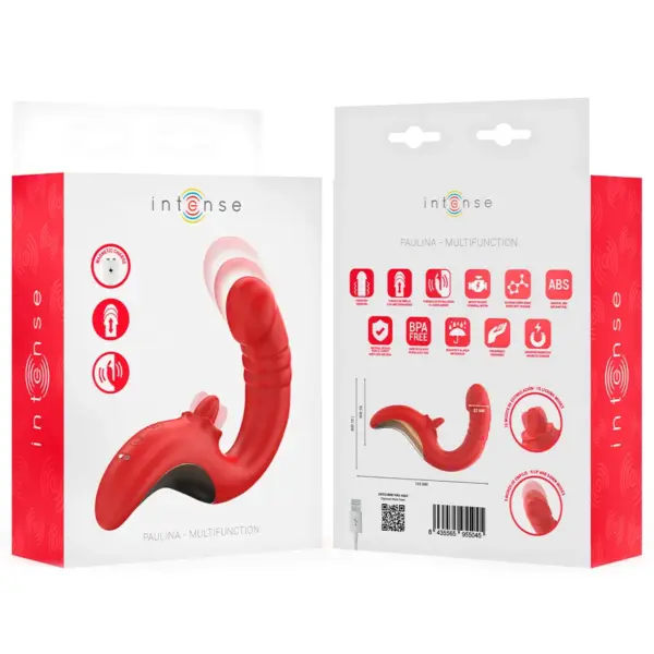 INTENSE - Vibrador y Estimulador en Forma de U Rojo Paulina - Imagen 9