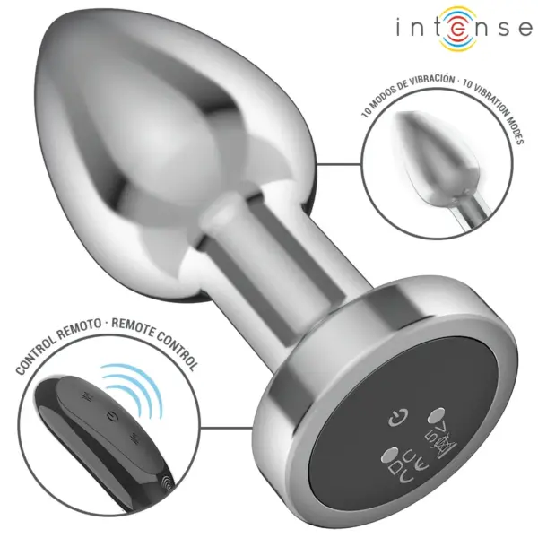 INTENSE - Plug anal vibrador con control remoto y 10 vibraciones - Imagen 3