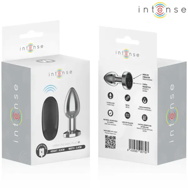 INTENSE - Plug anal vibrador con control remoto y 10 vibraciones - Imagen 8