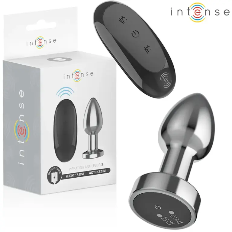 INTENSE - Plug Anal 10 Vibraciones Metal con Control Remoto S