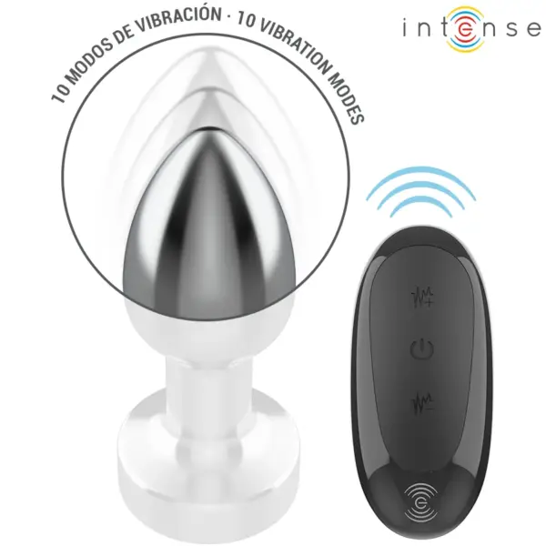 INTENSE - Plug Anal 10 Vibraciones Metal con Control Remoto S - Imagen 4