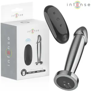 INTENSE - Plug anal vibrador metálico con control remoto y 10 vibraciones