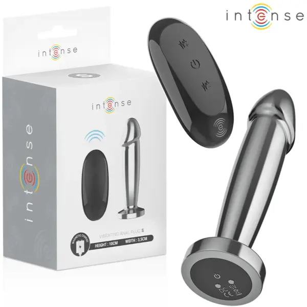 INTENSE - Plug anal vibrador metálico con control remoto y 10 vibraciones