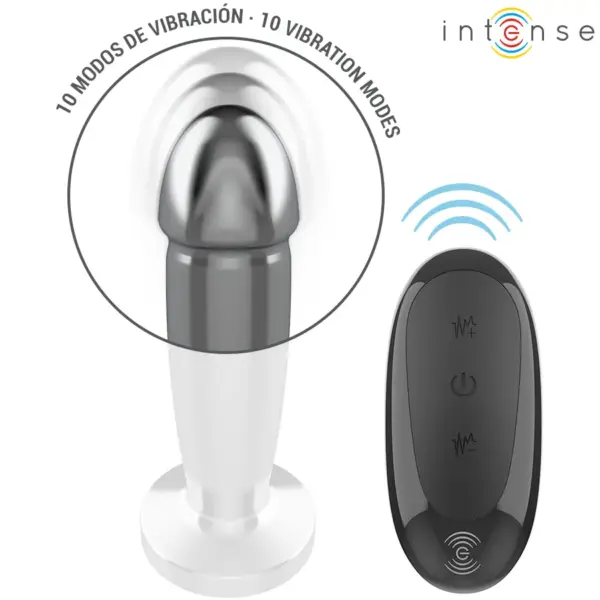 INTENSE - Plug anal vibrador metálico con control remoto y 10 vibraciones - Imagen 4