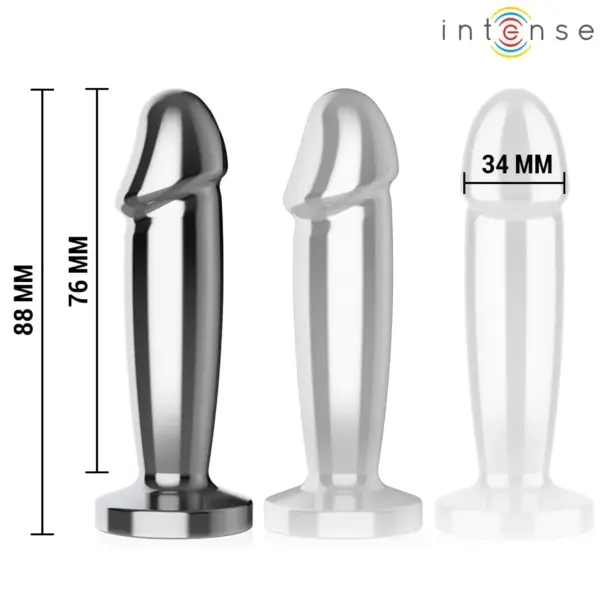 INTENSE - Plug anal vibrador metálico con control remoto y 10 vibraciones - Imagen 5