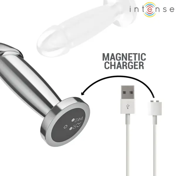 INTENSE - Plug anal vibrador metálico con control remoto y 10 vibraciones - Imagen 7