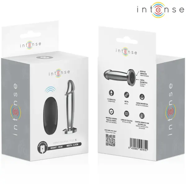 INTENSE - Plug anal vibrador metálico con control remoto y 10 vibraciones - Imagen 8
