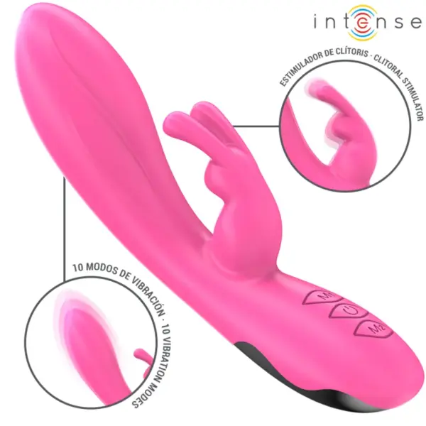 INTENSE - Vibrador rabbit con 10 vibraciones rosa - Imagen 2