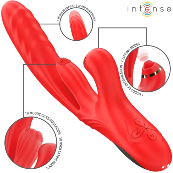 INTENSE - Vibrador multifunción 3 en 1 Rosalia rojo - Imagen 2