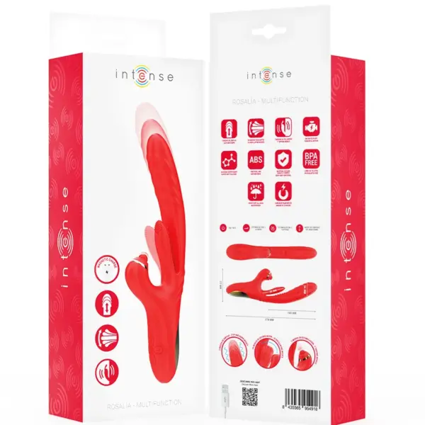 INTENSE - Vibrador multifunción 3 en 1 Rosalia rojo - Imagen 8