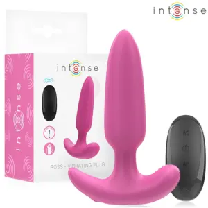 INTENSE - Plug anal ROSS rosa con 10 vibraciones y control remoto