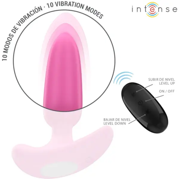 INTENSE - Plug anal ROSS rosa con 10 vibraciones y control remoto - Imagen 5