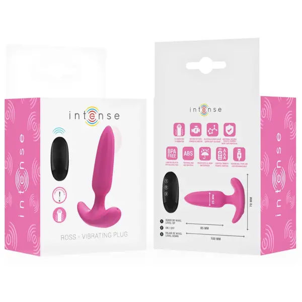 INTENSE - Plug anal ROSS rosa con 10 vibraciones y control remoto - Imagen 7