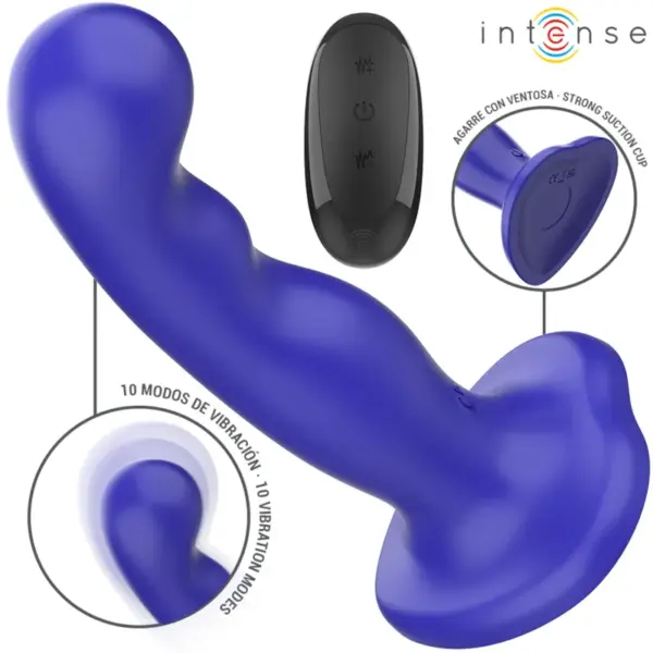 INTENSE - Shorty Vibrador con Ventosa Azul Control Remoto - Imagen 2