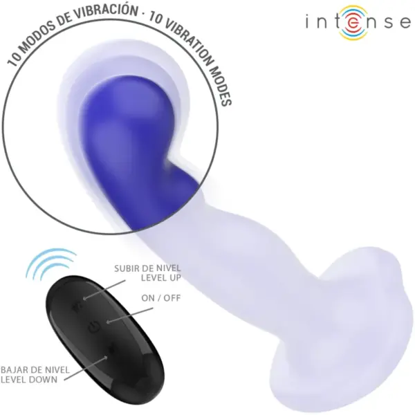 INTENSE - Shorty Vibrador con Ventosa Azul Control Remoto - Imagen 4
