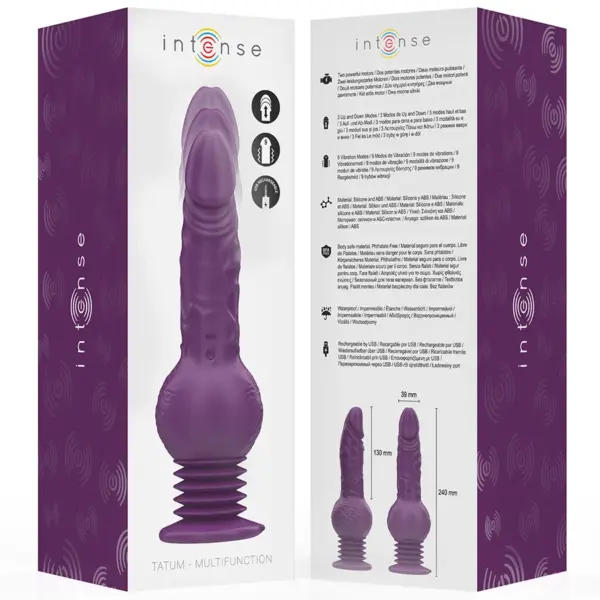 INTENSE - Vibrador multifunción Tatum con vibración Up and Down 24 cm morado - Imagen 8