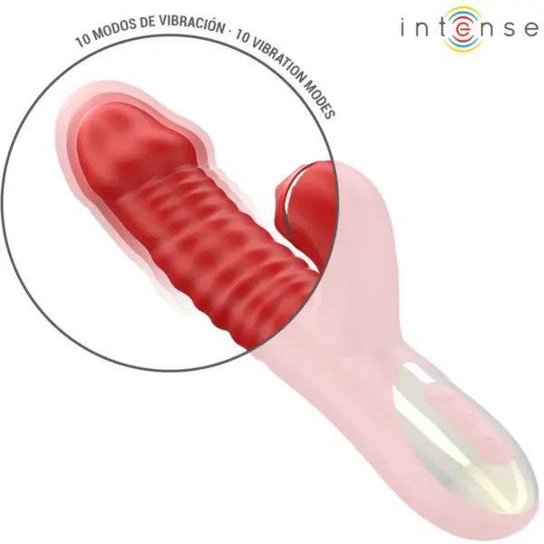 INTENSE - Vibrador multifuncional Thalia con estimulación en rojo - Imagen 6