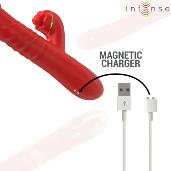 INTENSE - Vibrador multifuncional Thalia con estimulación en rojo - Imagen 7