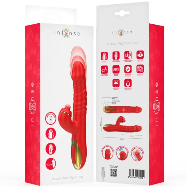 INTENSE - Vibrador multifuncional Thalia con estimulación en rojo - Imagen 8