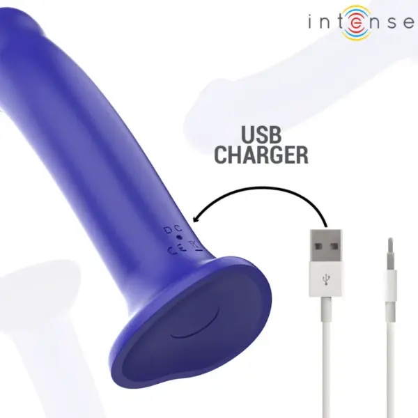 INTENSE - Vibrador Victoria con Ventosa y Control Remoto Azul Oscuro - Imagen 7