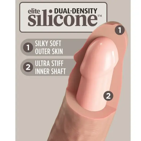 KING COCK - Élite Dildo Realístico Vibrador Control Remoto de 17.8 cm - Imagen 4