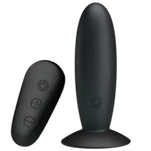 Mr Play - Plug anal con vibración negro control remoto