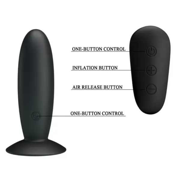 Mr Play - Plug anal con vibración negro control remoto - Imagen 2