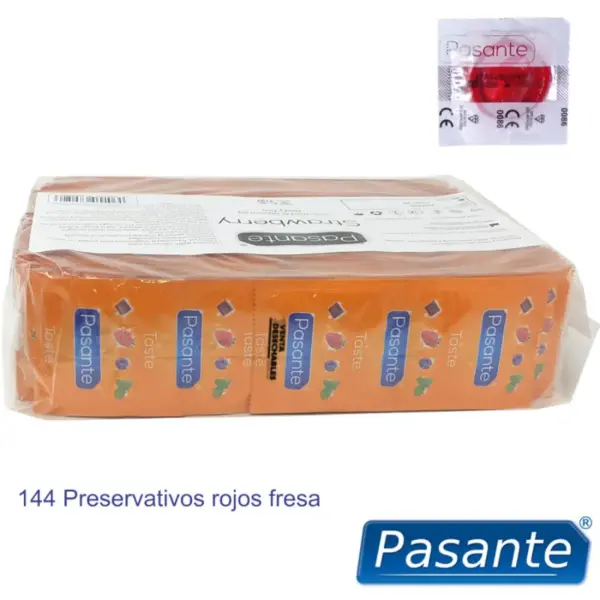 Pasante - Preservativo Sabor Fresa Bolsa 144 Unidades - Imagen 3