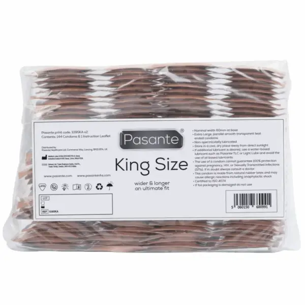 Preservativos King MS Largos y Anchos - Bolsa de 144 Unidades