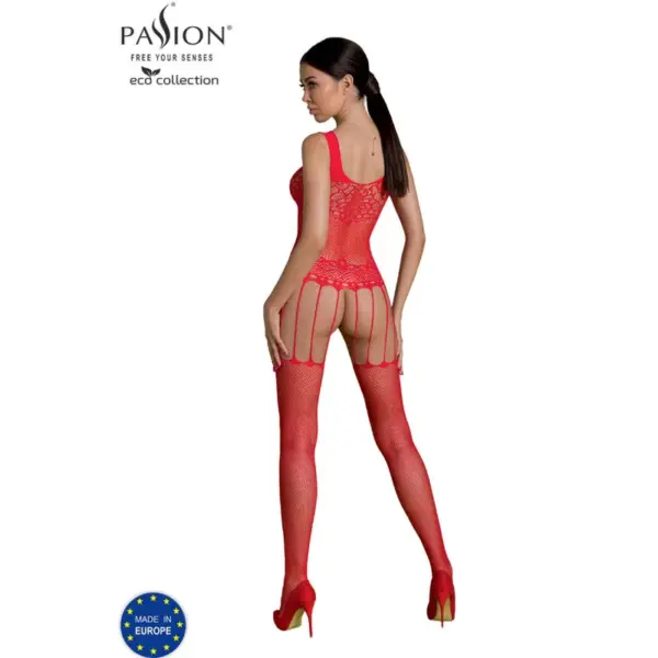 PASSION - Bodystocking Eco BS001 Rojo | Lencería Ecológica Sexy - Imagen 2