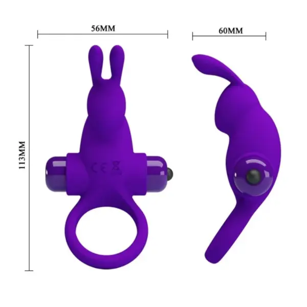 Pretty Love - Anillo vibrador con conejo morado - Imagen 6