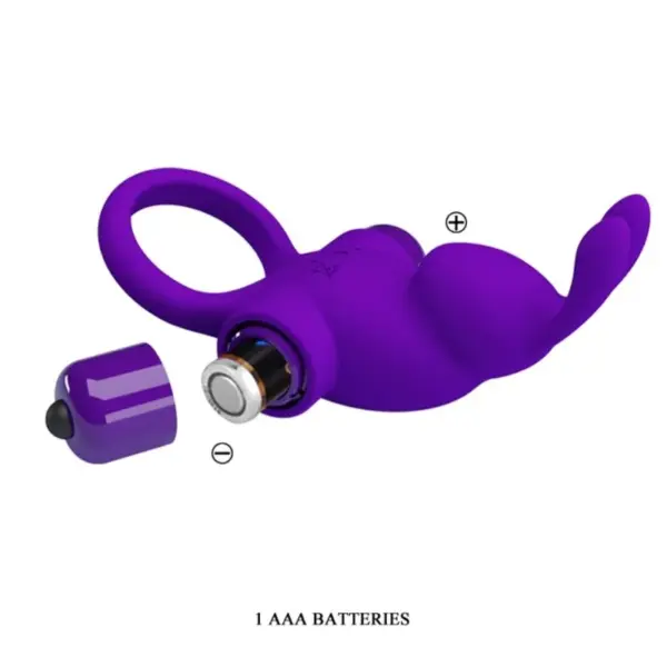 Pretty Love - Anillo vibrador con conejo morado - Imagen 7