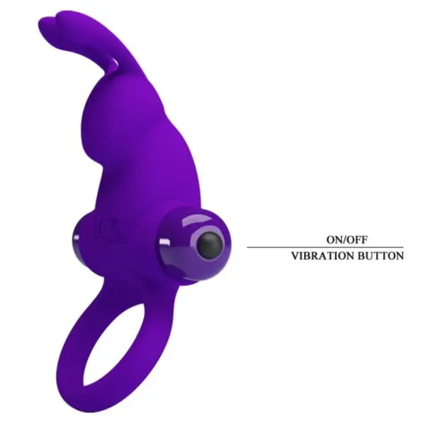 Pretty Love - Anillo vibrador con conejo morado - Imagen 8