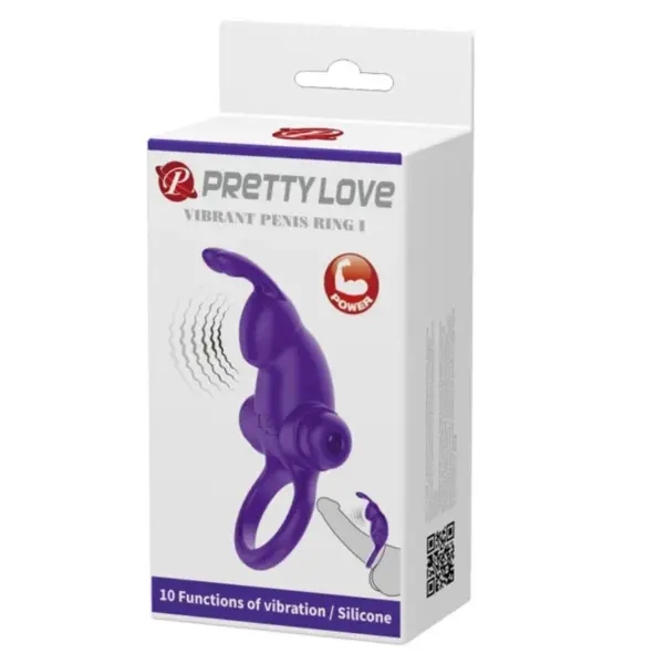 Pretty Love - Anillo vibrador con conejo morado - Imagen 9