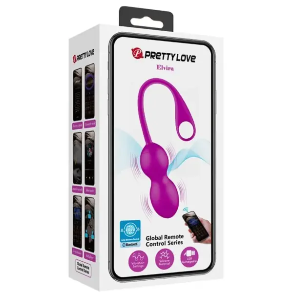 Pretty Love - Bolas Vibradoras Recargables Moradas - Imagen 14