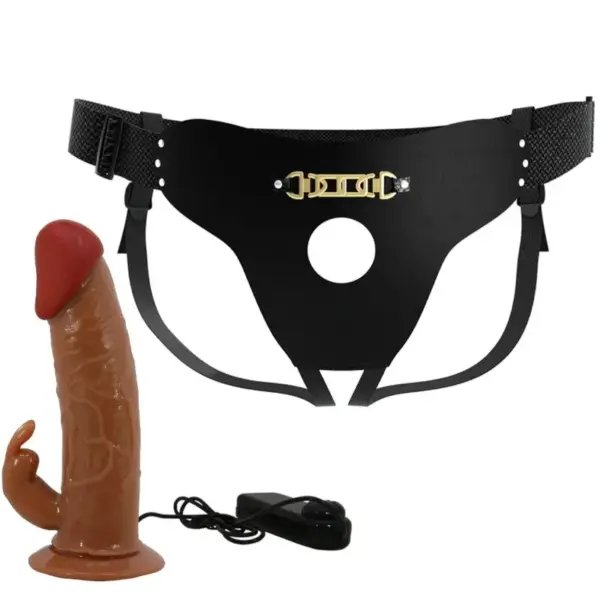 Pretty Love - Marion Harness Briefs Universal con Dildo Vibración 19 cm Mulato - Imagen 5