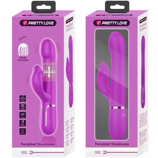Pretty Love - Vibrador rabbit con perlas violetas - Imagen 10