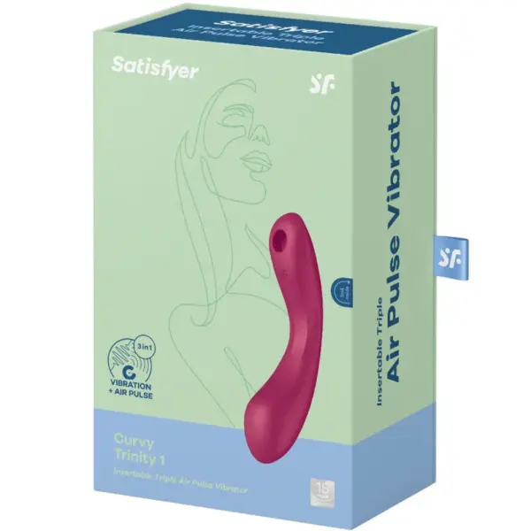 Satisfyer - Curve Trinity 1 Air Pulse Vibration Rojo - Imagen 10