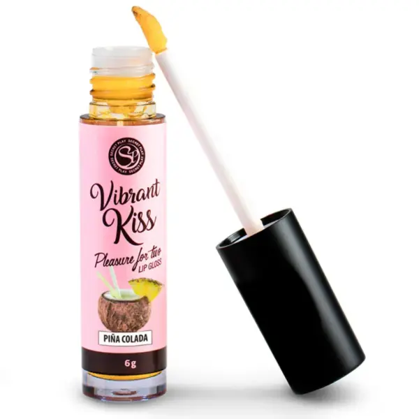 SECRETPLAY - Lip Gloss Vibrant Kiss con sabor Piña Colada para Placer Compartido