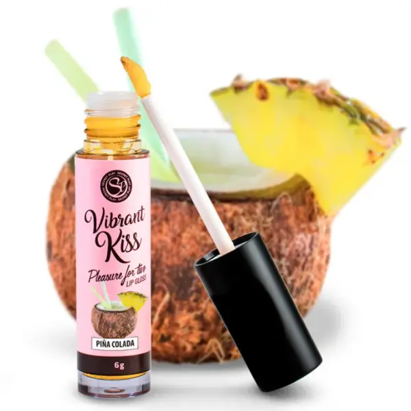 SECRETPLAY - Lip Gloss Vibrant Kiss con sabor Piña Colada para Placer Compartido - Imagen 2
