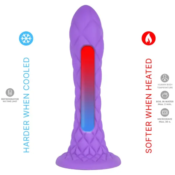 SILEXD - Dreamy Dildo Fantasy Silicona Líquida Termoreactivo Violeta - Imagen 5