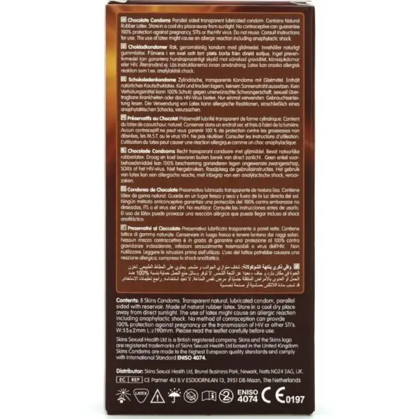 SKINS - Preservativos Premium Sabor Chocolate Pack 8 - Imagen 4