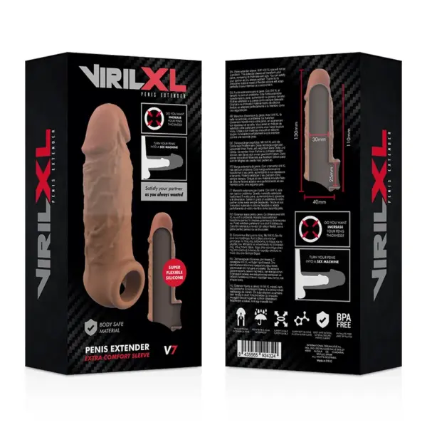 VIRILXL - Extensión de Pene Liquid Silicone V7 Marrón - Imagen 9