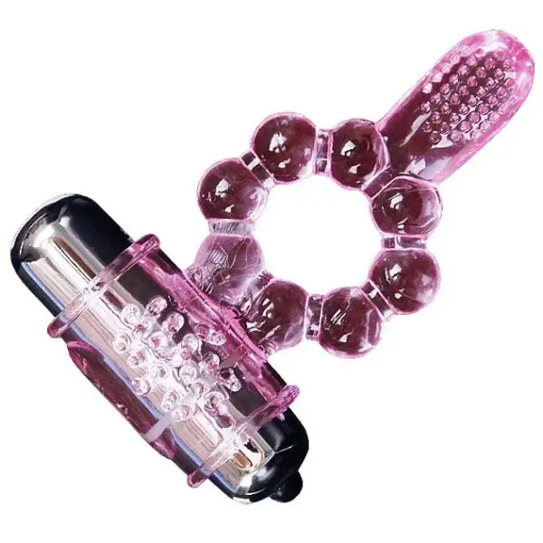BAILE - Anillo de Silicona con 10 Ritmos y Lengua Vibrante Rosa - Imagen 5
