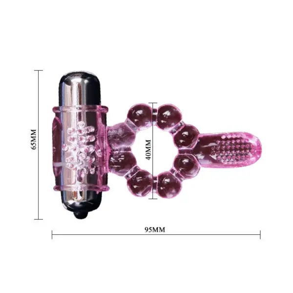 BAILE - Anillo de Silicona con 10 Ritmos y Lengua Vibrante Rosa - Imagen 8